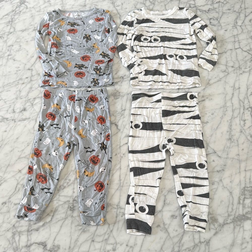 Milkberry Toddler Boy Girl Bamboo Halloween Pajama Set 12/18 months Bundle